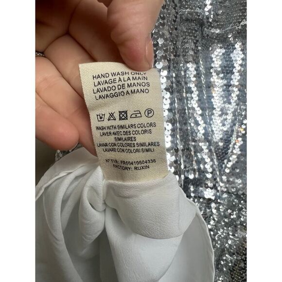 FRNCH Paris Evaleen Sequin Tiered Midi Skirt Sz. S - Picture 8 of 8